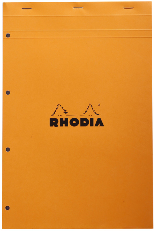 RHODIA Bloc agrafé No. 20, format A4+, quadrillé 5x5, noir