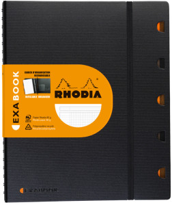 RHODIA Cahier rechange pour EXABOOK, A4+, quadrillé 5x5, noi
