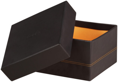RHODIA Kit de 5 boîtes de rangement, en similicuir, orange