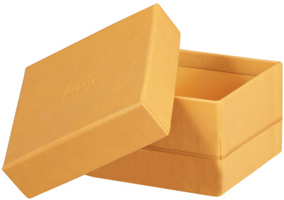 RHODIA Kit de 5 boîtes de rangement, en similicuir, orange