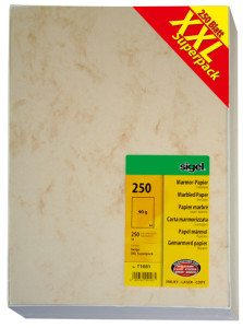 sigel papier marbré, A4, papier fin, 90 g, beige