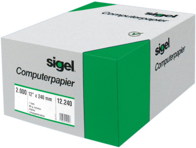 sigel Papier listing en continu, 375 mm x 12