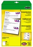Sigel cartes de correspondance PC, format DL, blanc, 185g/m2