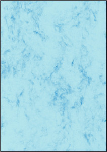 sigel papier marbré, A4, 90 g/m2, papier fin, bleu