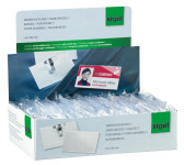 sigel badge avec double système de fixation, 54 x 90 mm