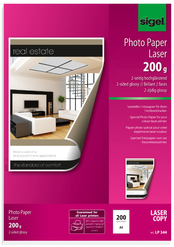 sigel Papier photo, A3, 135 g/m2, glossy recto-verso