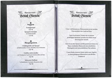sigel Chemise pour carte de menu A5, noir reliure à élastique