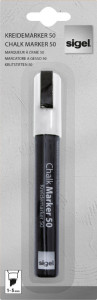 sigel Marqueur à craie, pointe biseautée: 1 - 5 mm, blanc
