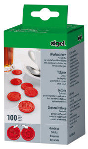 Sigel - Jetons boisson en plastique bleu WM007