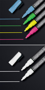sigel jeu de marqueurs Chalk, bout rond: 1 - 2 mm, blanc