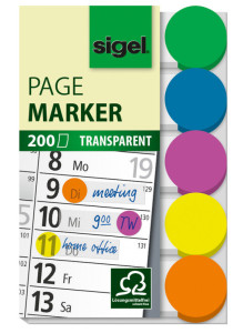 sigel marques-pages avec point coloré, 50 x 12 mm, 200