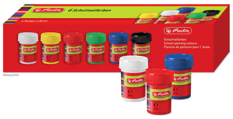 herlitz couleur de peinture pour l'école, couleurs assorties