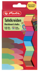 herlitz craies pour tableau, couleurs assorties