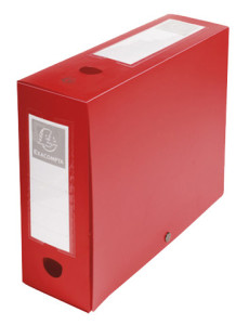 EXACOMPTA Boîte d'archives à pression, PP, 100 m, rouge