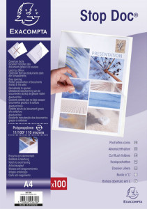 EXACOMPTA Pochettes coins Stop Doc, A4, PP 0,11 mm,