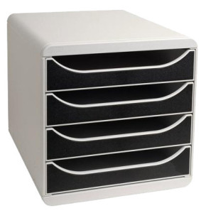 EXACOMPTA Module de classement BIG-BOX, 4 tiroirs, gris