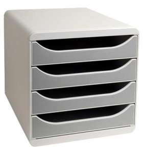 EXACOMPTA Module de classement BIG-BOX, 4 tiroirs, gris