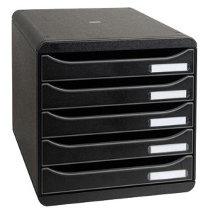 EXACOMPTA Module de classement BIG-BOX PLUS, 5 tiroirs, noir