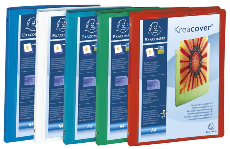 EXACOMPTA Classeur personnalisable Kreacover, PP, A4, blanc