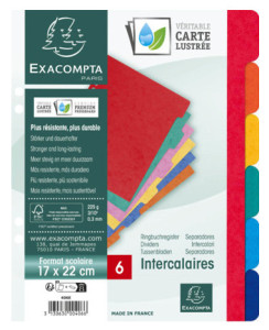 EXACOMPTA Intercalaires en carton, A4, 6 positions