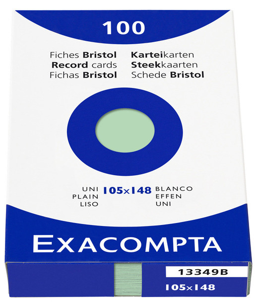 EXACOMPTA Fiches bristol, A6, quadrillé, couleurs assorties