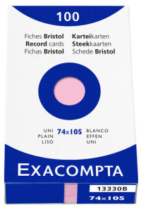 EXACOMPTA Fiches bristol, A7, quadrillé, rose