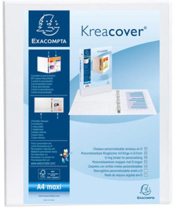 EXACOMPTA Classeur personnalisable Kreacover, A4 Maxi, blanc