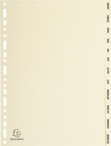 EXACOMPTA Intercalaires carte peau d'âne, mensuel Jan-Déc