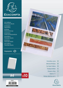 EXACOMPTA Pochettes coins, A4, PP 0,12 mm, transparent lisse