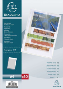 EXACOMPTA Pochettes coins, A4, PP 0,12 mm, transparent lisse