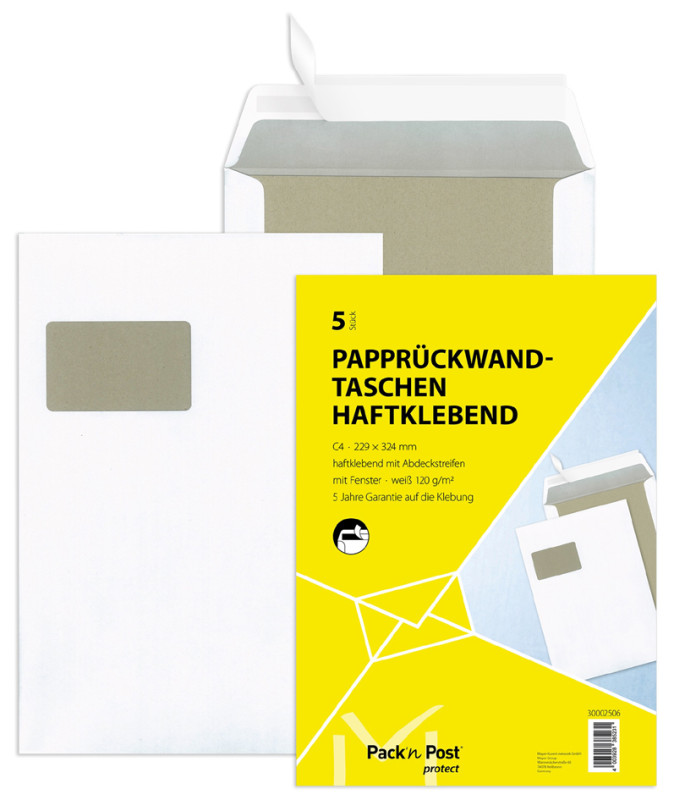 Mailmedia Mailer blanc avec Papprücken, avec fenêtre