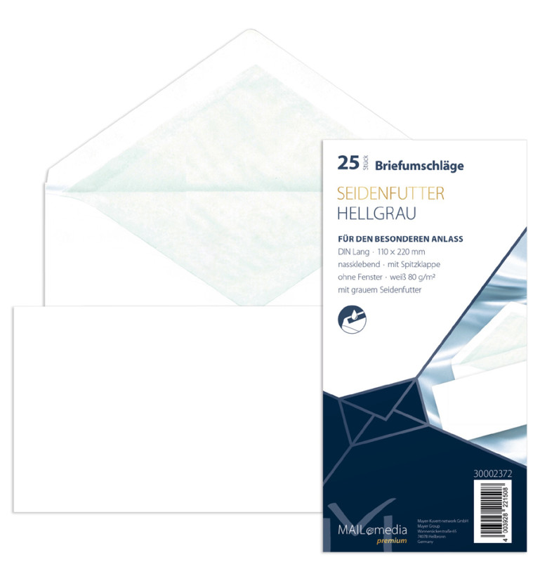 MAILmedia enveloppe Offset blanche avec doublure en soie,