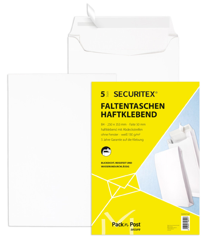 SECURITEX Sachet d'expédition à soufflets, C4, blanc, sans