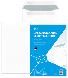 MAILmedia Pochette d'expedition blanche, C4, sans fenêtre,