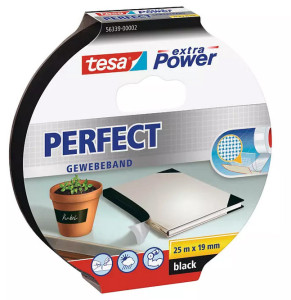 Tesa ruban toile, 19 mm x 50 m, noir