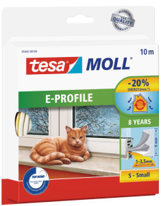 tesa Moll CLASSIC calfeutrage caoutchouc Profil E, blanc