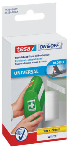 tesa On & Off Bande auto-agrippantes, 20 mm x 2,5 m, noire