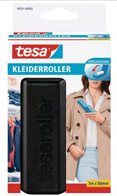 tesa Recharge pour rouleau-brosse adhésif, 3 m x 80 mm