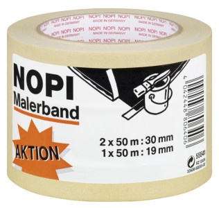 NOPI ruban de masquage Papierabdeckband, 2 Tour d'action, beige