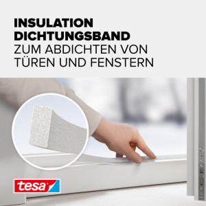 tesa Moll joint en mousse, autoadhésif, blanc, 9 mm x 6 m