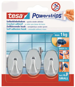 tesa Crochet Powerstrips SMALL, oval, blanc