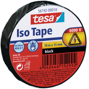 tesa ruban isolant ISO TAPE, 15 mm x 10 m, noir