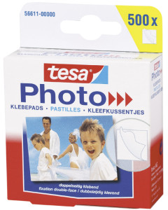 Pastilles adhésives pour photos tesa Photo, blanc, fixation