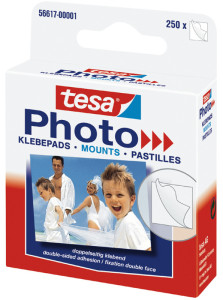 Pastilles adhésives pour photos tesa Photo, blanc, fixation