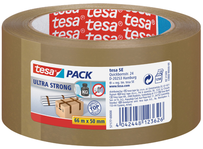 Tesa Pack Strong ruban adhésif d'emballage transparent 38 mm x 66 m (1  rouleau) Tesa
