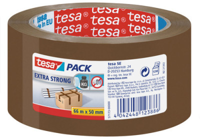 tesa Ruban adhésif d'emballage extra strong, 50 mm x 60 m,