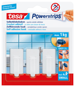 tesa Crochet Powerstrips SMALL classic, blanc