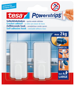 tesa Crochet Powerstrips LARGE classic, chromé