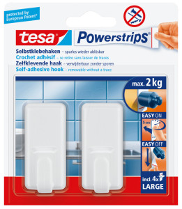 tesa Crochet Powerstrips LARGE classic, chromé