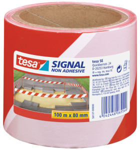 Tesa ruban de délimitation, non adhésif, rouge / blanc